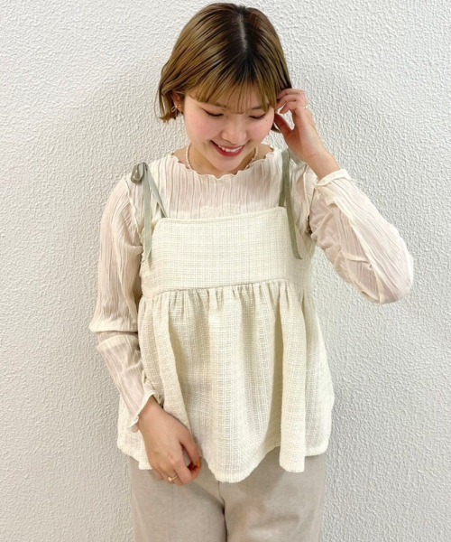 【美品】プリーツプリーズ　スモールフラワー　襟付　シャツ　カットソー　トップス PLEATS PLEASE ISSEY MIYAKE（カットソー(半袖/袖なし)）の