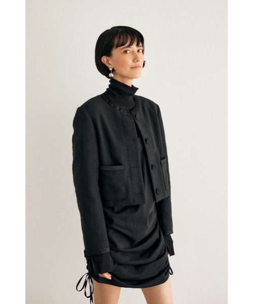 M_(エムアンダーバー)の「【M_】TWEED ジャケット(ノーカラージャケット・レディース・グレー/ブラック・2/1)」の4枚目の写真