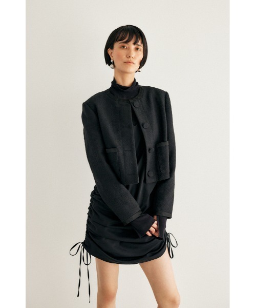 M_(エムアンダーバー)の「【M_】TWEED ジャケット(ノーカラージャケット・レディース・グレー/ブラック・2/1)」の6枚目の写真