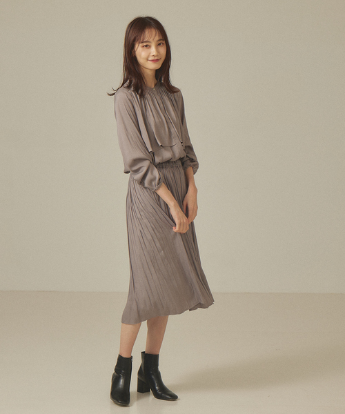 abahouse mavie（アバハウスマヴィ）の「ツイルシャンブレーミモレスカート（スカート・レディース・オレンジ系その他/ネイビー/グレイッシュベージュ/ブラック・フリー）」の9枚目の写真