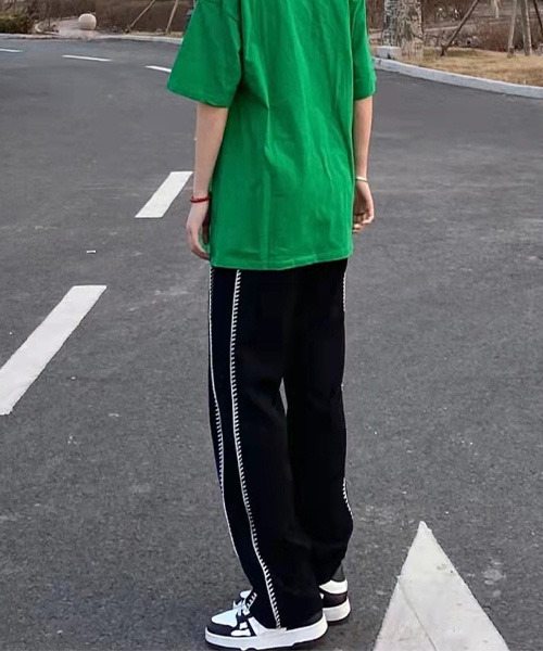 c.u.l（シーユーエル）の「ステッチ風プリント ストレートジャージーパンツ culw286（その他パンツ・レディース・ブラック・M/L）」の7枚目の写真