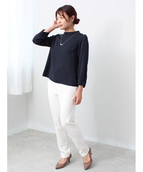 fleur by mint breeze(フルールバイミントブリーズ)の「【M~5L 大きいサイズ】レース使い モックネック風 クラシカル ブラウス(シャツ/ブラウス・レディース・ライトグレー/ピンク/ネイビー・M/L/LL/3L/4L/5L)」の17枚目の写真