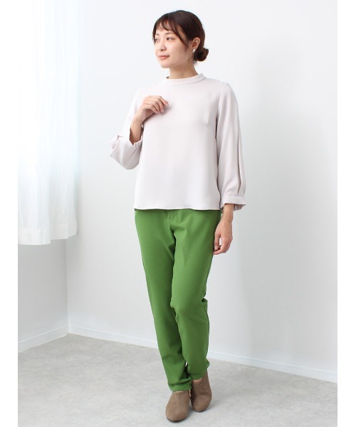 fleur by mint breeze(フルールバイミントブリーズ)の「【M~5L 大きいサイズ】レース使い モックネック風 クラシカル ブラウス(シャツ/ブラウス・レディース・ライトグレー/ピンク/ネイビー・M/L/LL/3L/4L/5L)」の19枚目の写真