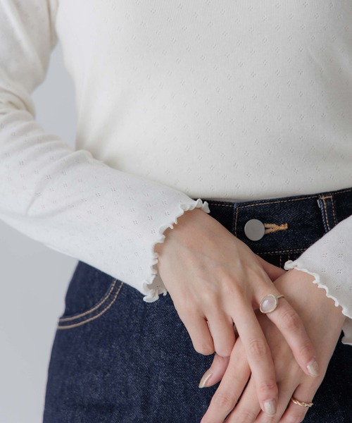 flower(フラワー)の「レースメロウトップ(Tシャツ/カットソー・レディース・ベージュ/ブルー/ホワイト・FREE)」の20枚目の写真