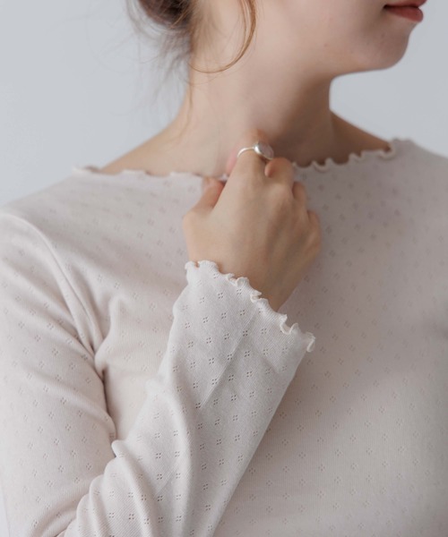 flower(フラワー)の「レースメロウトップ(Tシャツ/カットソー・レディース・ベージュ/ブルー/ホワイト・FREE)」の22枚目の写真