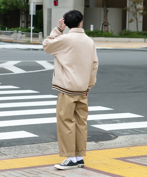 ONCILY(オンシェリー)の「CHENILLE EMBLEM STADIUM JACKET / サガラ刺繍ワッペンスタジャン(スタジャン・メンズ・ベージュ/ネイビー・MEDIUM/LARGE)」の21枚目の写真