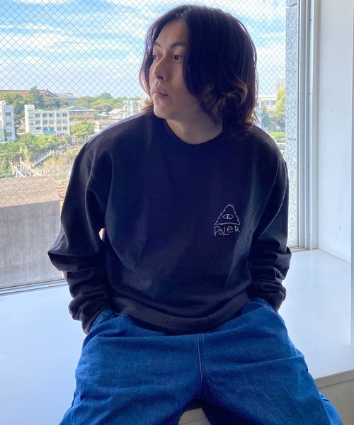POLeR(ポーラー)の「【Web限定】POLeR/ポーラー バックプリント クルーネックスウェット/トレーナー 223APM2503(スウェット・メンズ・ヘザーグレー/ヘザーチャコール・XL/M/L)」の5枚目の写真