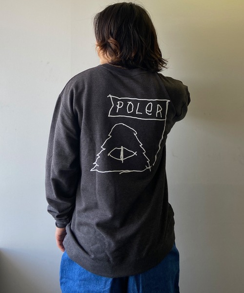 POLeR(ポーラー)の「【Web限定】POLeR/ポーラー バックプリント クルーネックスウェット/トレーナー 223APM2503(スウェット・メンズ・ヘザーグレー/ヘザーチャコール・XL/M/L)」の8枚目の写真