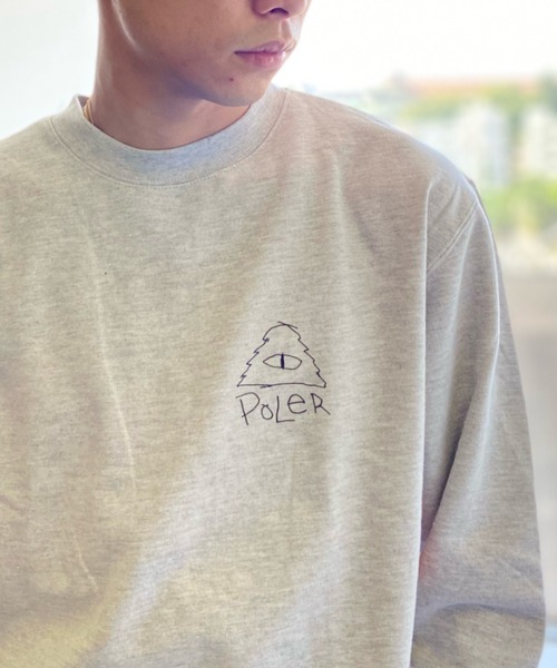 POLeR(ポーラー)の「【Web限定】POLeR/ポーラー バックプリント クルーネックスウェット/トレーナー 223APM2503(スウェット・メンズ・ヘザーグレー/ヘザーチャコール・XL/M/L)」の16枚目の写真