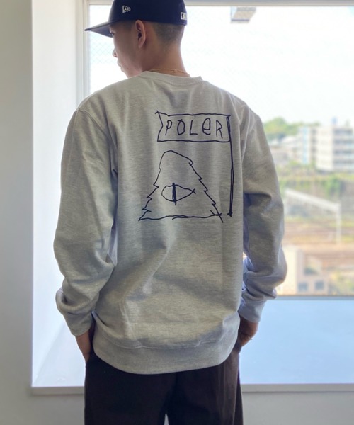 POLeR(ポーラー)の「【Web限定】POLeR/ポーラー バックプリント クルーネックスウェット/トレーナー 223APM2503(スウェット・メンズ・ヘザーグレー/ヘザーチャコール・XL/M/L)」の17枚目の写真