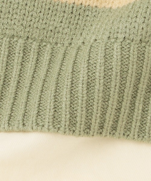 petit main（プティマイン）の「ボーダーニット（ニット/セーター・キッズ・グリーン/モカ/アイボリー・S/M/L）」の18枚目の写真