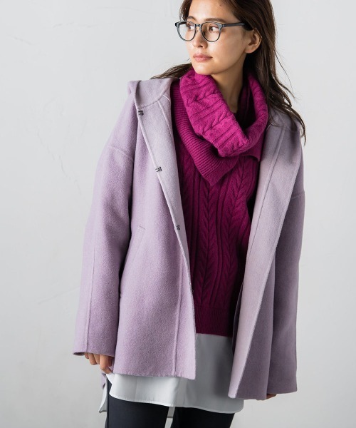 メイソングレイ 【新品・タグ付き】ダブルフェイス　ミドル丈　フーディ　コート MAYSON GREY（メイソングレイ）の「ダブルフェイスフーディミドル