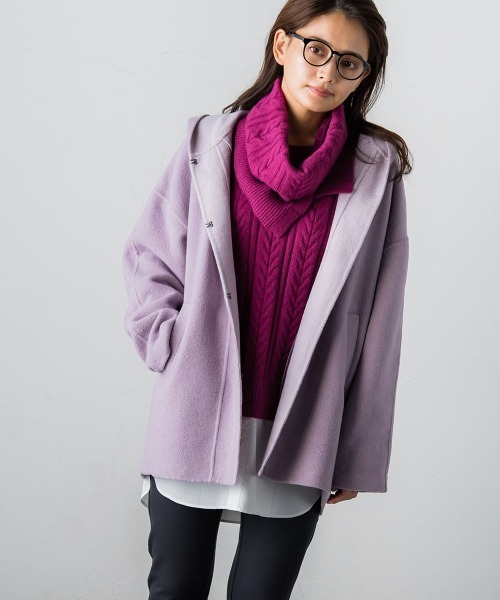 メイソングレイ 【新品・タグ付き】ダブルフェイス　ミドル丈　フーディ　コート MAYSON GREY（メイソングレイ）の「ダブルフェイスフーディ