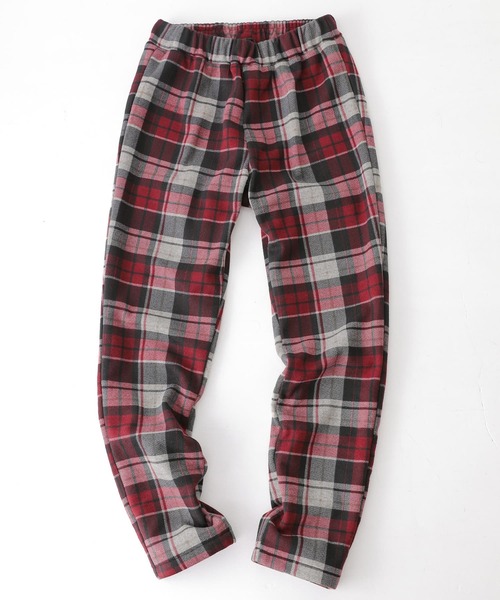 osharewalker（オシャレウォーカー）の「『裏ベロアチェック柄レギパン』（その他パンツ・レディース・グリーン/レッド/グレイッシュブルー/ボルドー・1/2）」の3枚目の写真