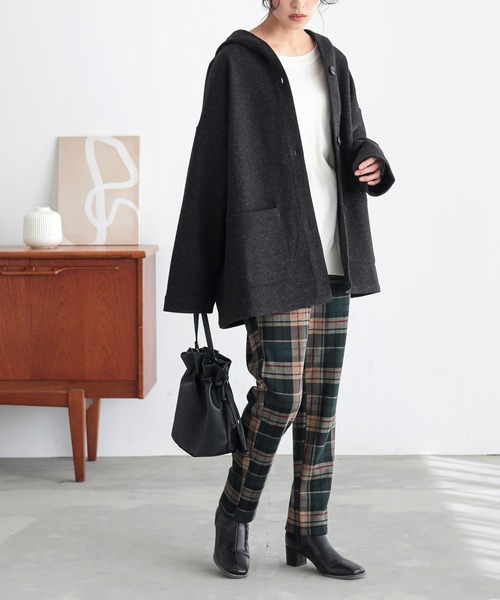 osharewalker（オシャレウォーカー）の「『裏ベロアチェック柄レギパン』（その他パンツ・レディース・グリーン/レッド/グレイッシュブルー/ボルドー・1/2）」の14枚目の写真