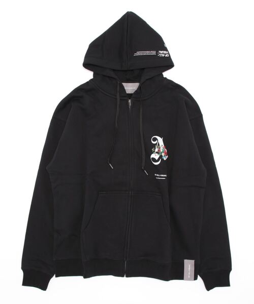 A4A(エーフォーエー)の「A4A/エーフォーエー/A.FLOWER ジップフーディー(パーカー・メンズ・ブラック/ホワイト・F)」の7枚目の写真