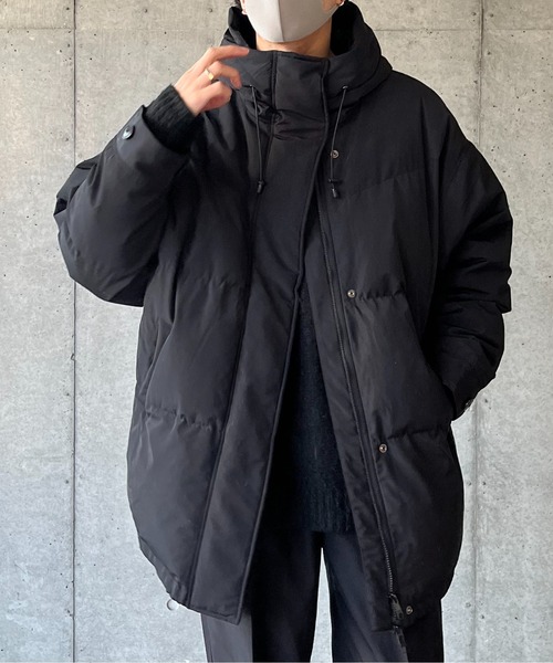 y/m by れぽすけ（イムバイレポスケ）の「ファイバーダウンフードコート（ダウンジャケット/コート・メンズ・ブラック/オフホワイト・FREE）」の2枚目の写真