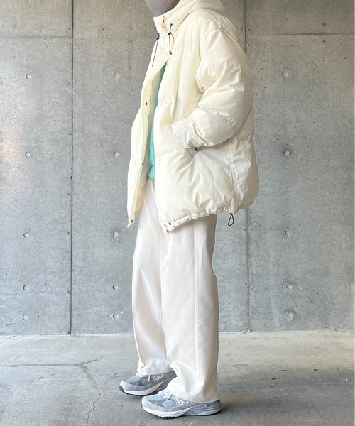 y/m by れぽすけ（イムバイレポスケ）の「ファイバーダウンフードコート（ダウンジャケット/コート・メンズ・ブラック/オフホワイト・FREE）」の9枚目の写真