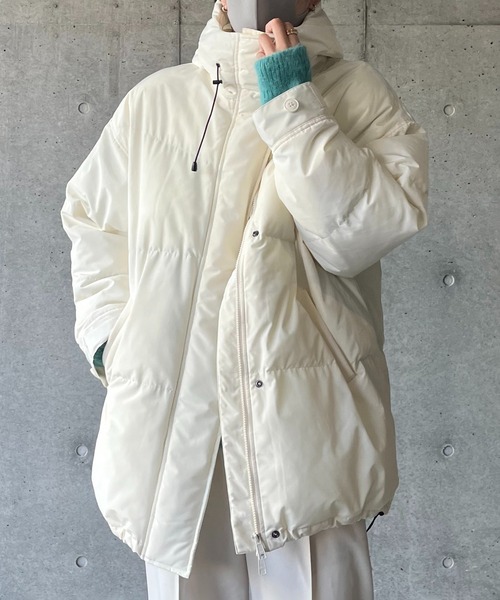 y/m by れぽすけ（イムバイレポスケ）の「ファイバーダウンフードコート（ダウンジャケット/コート・メンズ・ブラック/オフホワイト・FREE）」の3枚目の写真