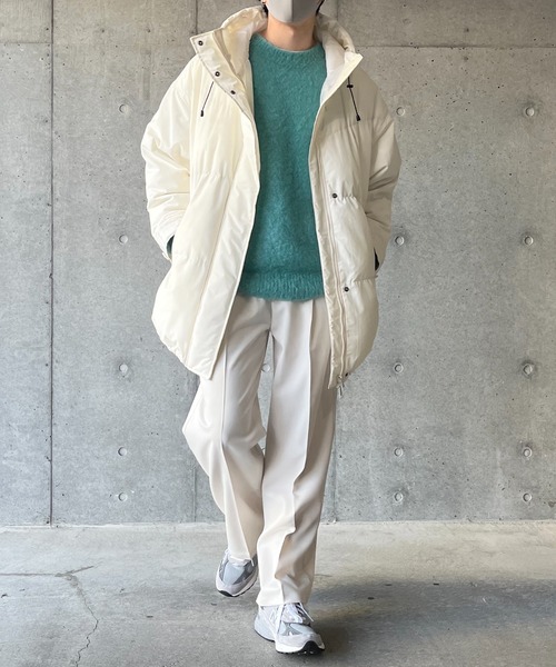 y/m by れぽすけ（イムバイレポスケ）の「ファイバーダウンフードコート（ダウンジャケット/コート・メンズ・ブラック/オフホワイト・FREE）」の10枚目の写真