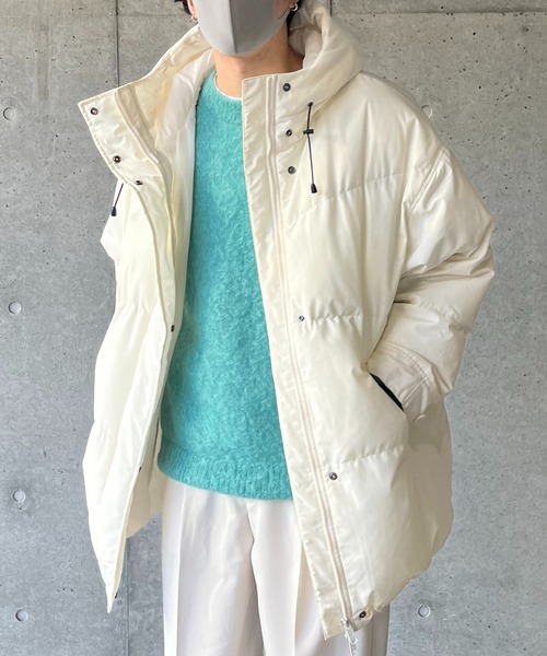 y/m by れぽすけ（イムバイレポスケ）の「ファイバーダウンフードコート（ダウンジャケット/コート・メンズ・ブラック/オフホワイト・FREE）」の8枚目の写真