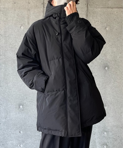 y/m by れぽすけ（イムバイレポスケ）の「ファイバーダウンフードコート（ダウンジャケット/コート・メンズ・ブラック/オフホワイト・FREE）」の17枚目の写真