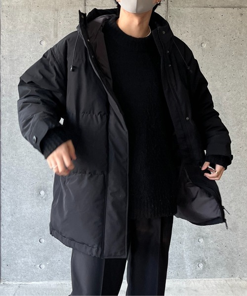 y/m by れぽすけ（イムバイレポスケ）の「ファイバーダウンフードコート（ダウンジャケット/コート・メンズ・ブラック/オフホワイト・FREE）」の19枚目の写真