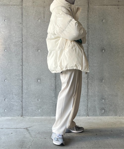 y/m by れぽすけ（イムバイレポスケ）の「ファイバーダウンフードコート（ダウンジャケット/コート・メンズ・ブラック/オフホワイト・FREE）」の12枚目の写真