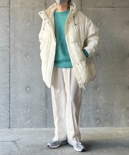 y/m by れぽすけ（イムバイレポスケ）の「ファイバーダウンフードコート（ダウンジャケット/コート・メンズ・ブラック/オフホワイト・FREE）」の13枚目の写真