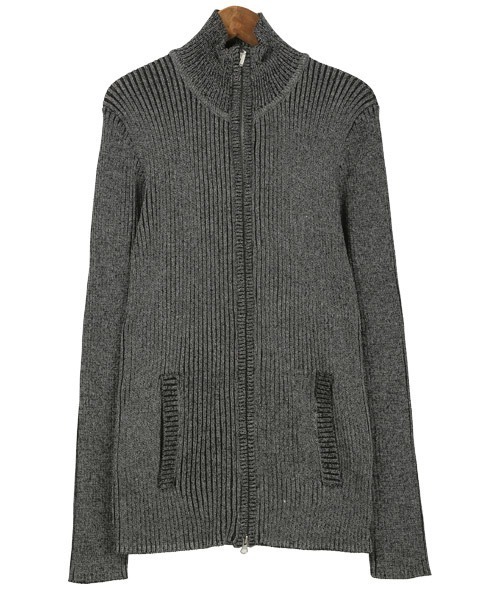 LUXSTYLE(ラグスタイル)の「二重臼リブ編みZIPニットブルゾン(ニット/セーター・メンズ・ブラック/ブラック系その他/杢グレー/ホワイト・L/XL/M)」の12枚目の写真