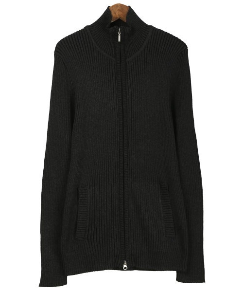 LUXSTYLE(ラグスタイル)の「二重臼リブ編みZIPニットブルゾン(ニット/セーター・メンズ・ブラック/ブラック系その他/杢グレー/ホワイト・L/XL/M)」の14枚目の写真