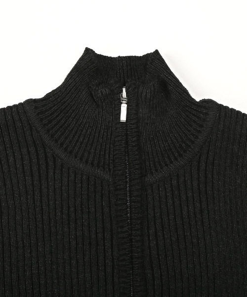 LUXSTYLE(ラグスタイル)の「二重臼リブ編みZIPニットブルゾン(ニット/セーター・メンズ・ブラック/ブラック系その他/杢グレー/ホワイト・L/XL/M)」の18枚目の写真