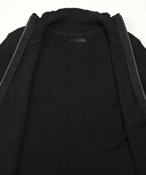LUXSTYLE(ラグスタイル)の「二重臼リブ編みZIPニットブルゾン(ニット/セーター・メンズ・ブラック/ブラック系その他/杢グレー/ホワイト・L/XL/M)」の19枚目の写真