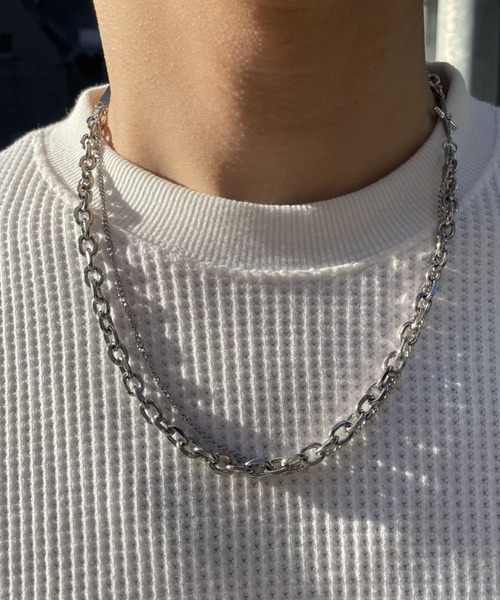 セール】【累計販売数1万本突破】シルバー2連チェーンネックレス