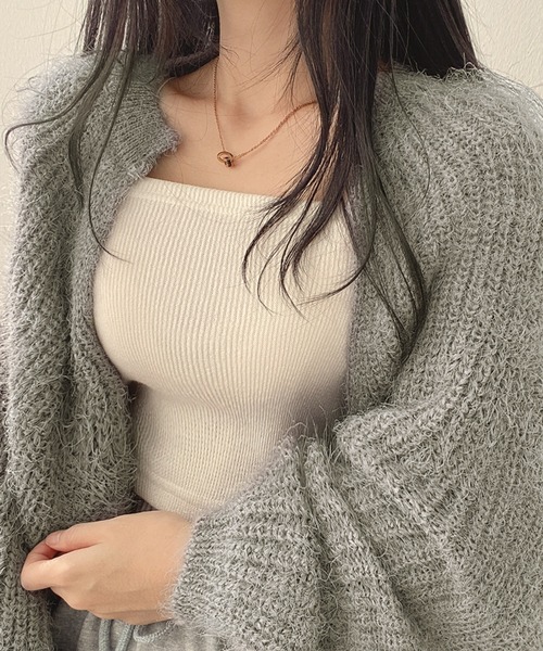 Dita Muaj.(ディータムアージュ)の「ショート丈フェザーヤーン カーディガンボレロ(カーディガン/ボレロ・レディース・ライトグレー/ホワイト/アッシュグレー/ピンク・FREE)」の12枚目の写真
