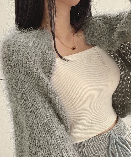 Dita Muaj.(ディータムアージュ)の「ショート丈フェザーヤーン カーディガンボレロ(カーディガン/ボレロ・レディース・ライトグレー/ホワイト/アッシュグレー/ピンク・FREE)」の16枚目の写真