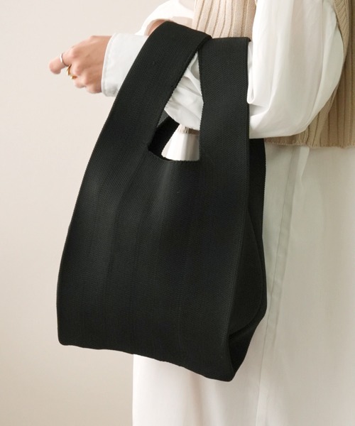 IAMUSE(アイアミューズ)の「ニットミニトートバッグ R0365【IAMUSE】(ハンドバッグ・レディース・ブルー系/オレンジ系/レオパード/ブルーグリーン/ブラック/パープル系/オフホワイト・FREE)」の14枚目の写真