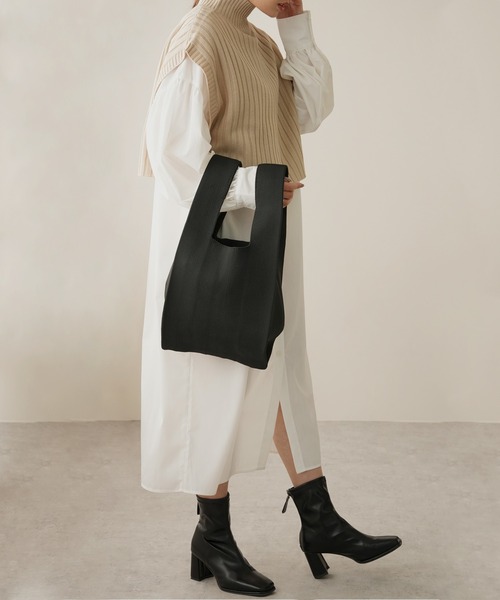 IAMUSE(アイアミューズ)の「ニットミニトートバッグ R0365【IAMUSE】(ハンドバッグ・レディース・ブルー系/オレンジ系/レオパード/ブルーグリーン/ブラック/パープル系/オフホワイト・FREE)」の13枚目の写真