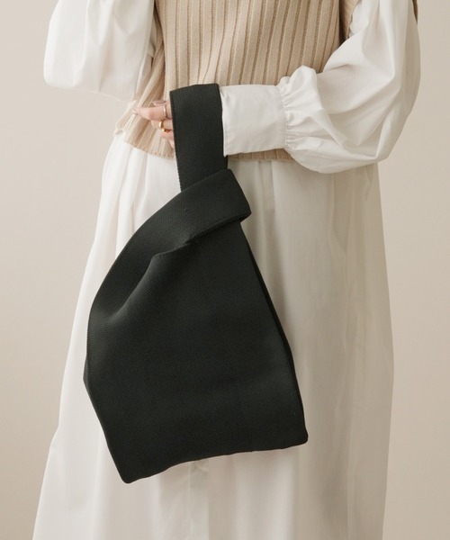 IAMUSE(アイアミューズ)の「ニットミニトートバッグ R0365【IAMUSE】(ハンドバッグ・レディース・ブルー系/オレンジ系/レオパード/ブルーグリーン/ブラック/パープル系/オフホワイト・FREE)」の17枚目の写真