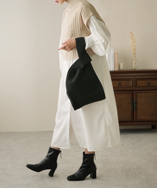 IAMUSE(アイアミューズ)の「ニットミニトートバッグ R0365【IAMUSE】(ハンドバッグ・レディース・ブルー系/オレンジ系/レオパード/ブルーグリーン/ブラック/パープル系/オフホワイト・FREE)」の18枚目の写真