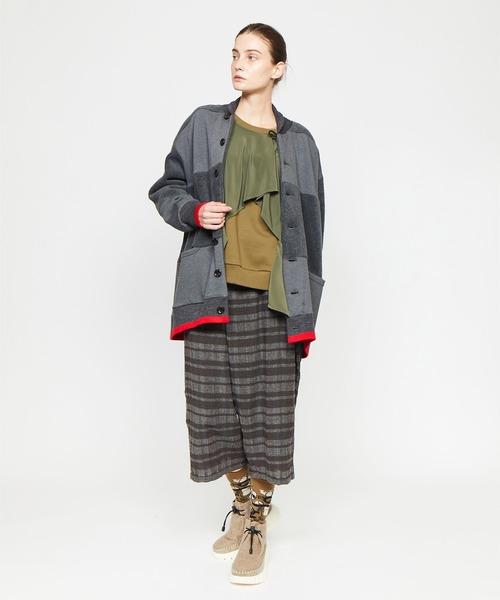 gomme（ゴム）の「フリース　ビッグジャケット（ブルゾン・レディース・チャコールグレー/ブラック・MEDIUM）」の7枚目の写真