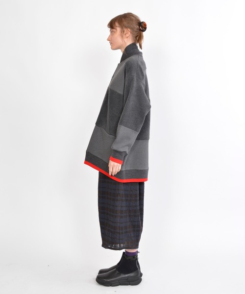 gomme（ゴム）の「フリース　ビッグジャケット（ブルゾン・レディース・チャコールグレー/ブラック・MEDIUM）」の13枚目の写真