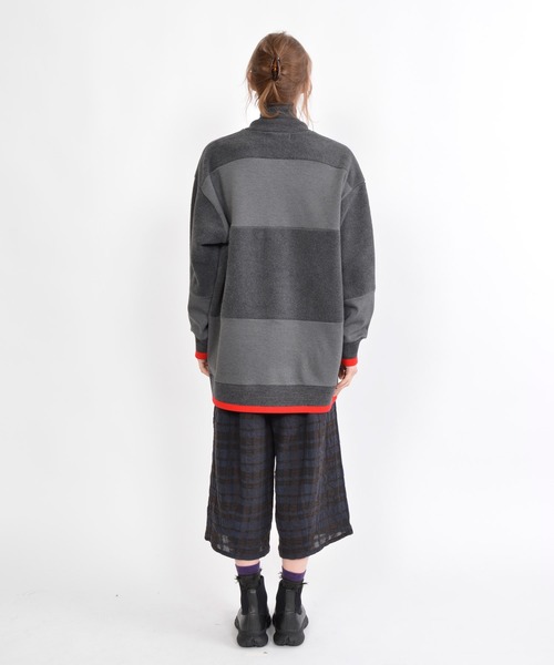 gomme（ゴム）の「フリース　ビッグジャケット（ブルゾン・レディース・チャコールグレー/ブラック・MEDIUM）」の6枚目の写真