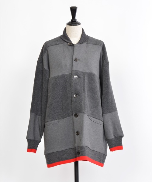 gomme（ゴム）の「フリース　ビッグジャケット（ブルゾン・レディース・チャコールグレー/ブラック・MEDIUM）」の4枚目の写真