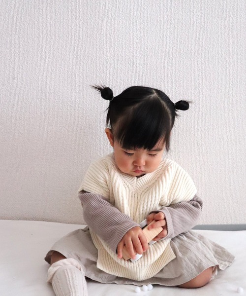MAKE YOUR DAY（メイクユアデイ）の「ベビーコットンニットベスト（その他ベビーウェア・キッズ・ブルー/モカ/アイボリー・90/80）」の22枚目の写真