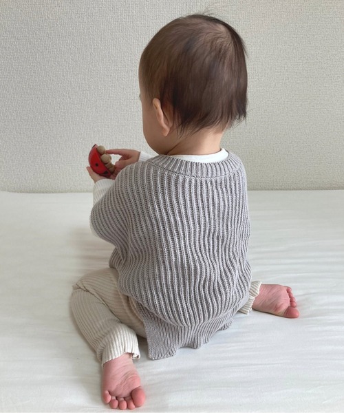 MAKE YOUR DAY（メイクユアデイ）の「ベビーコットンニットベスト（その他ベビーウェア・キッズ・ブルー/モカ/アイボリー・90/80）」の11枚目の写真