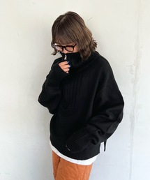 ハーフジップニット