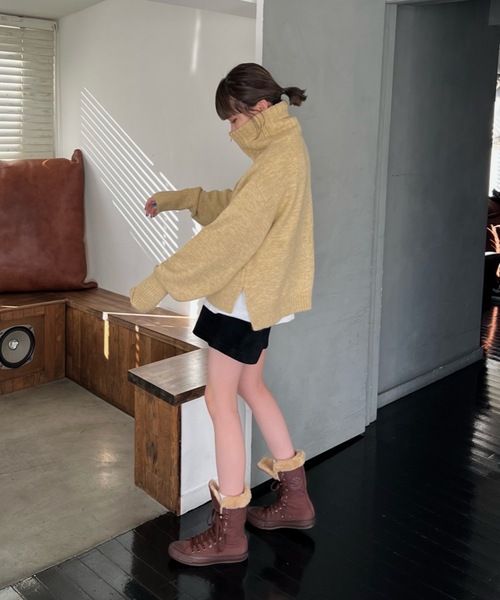 shesame（シーセム）の「ハーフジップニット（ニット/セーター・レディース・グレー/ブラック/グリーン/ベージュ・MEDIUM/LARGE）」の18枚目の写真