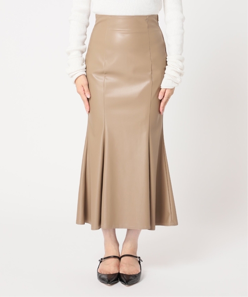 Noble（ノーブル）の「《追加》フェイクレザーマーメイドスカート 3（スカート・レディース・モカ/ホワイト系その他/ブラック・34/36/38）」の5枚目の写真