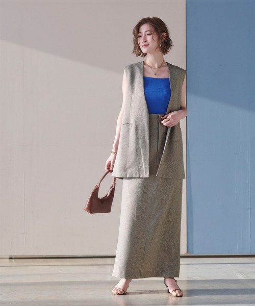 リネンライクシガレットスカート